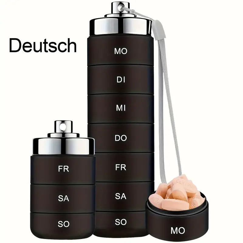 Pillbox Alu Mo-So Wasserdicht